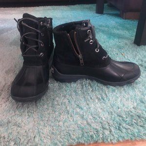 Sperry Duck Booties- Black on Black- size 7.5